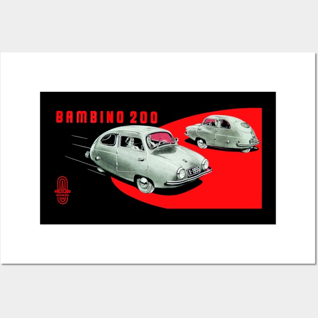 BAMBINO 200 MICROCAR - advert Wall Art by Throwback Motors